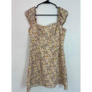 French Connection Sweetheart Neck Smock Back Mini Dress Womens Multicolor Sz 8